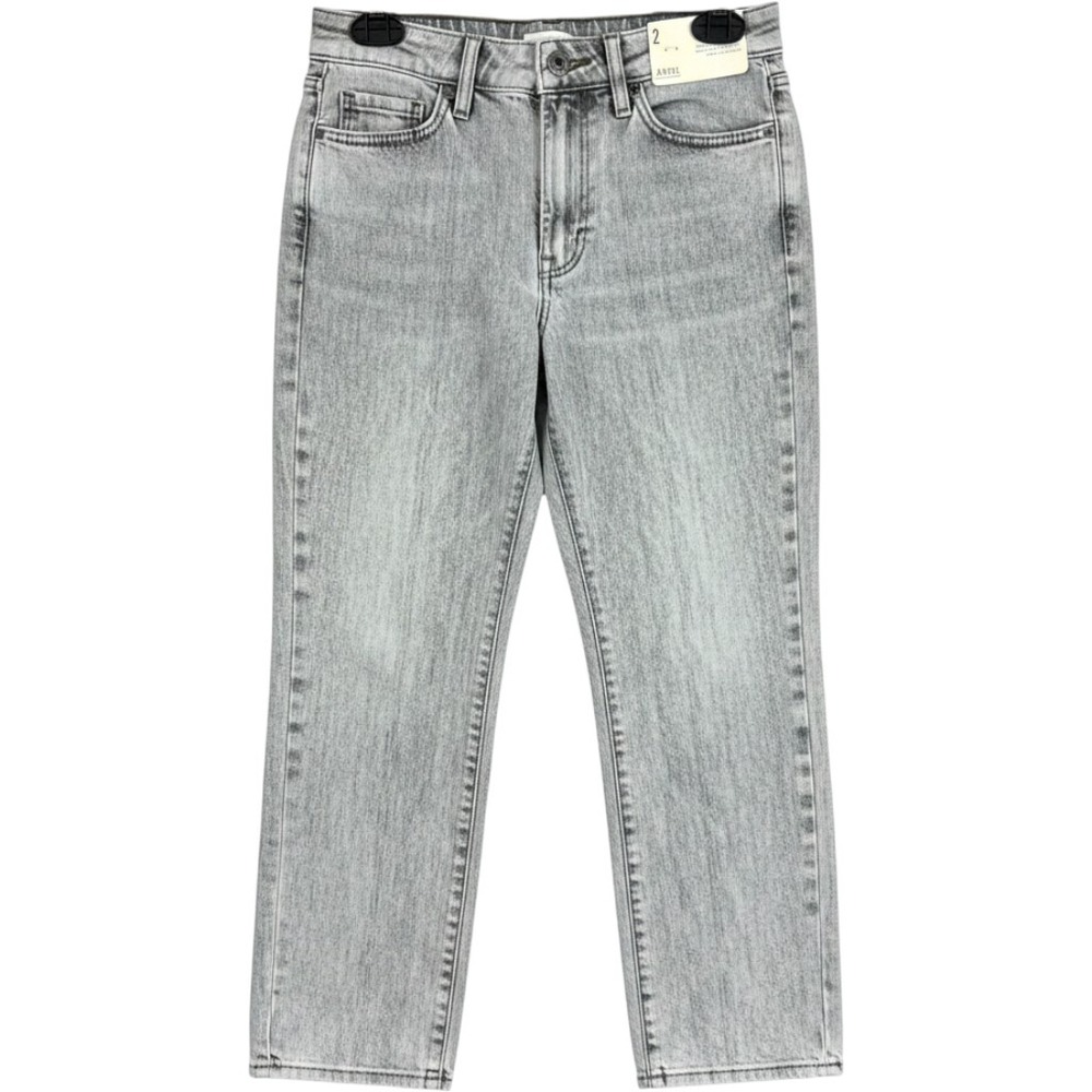 a.n.a Womens Highest-Rise Barrel Jeans Stone Grey Flocked Size 2 NWT